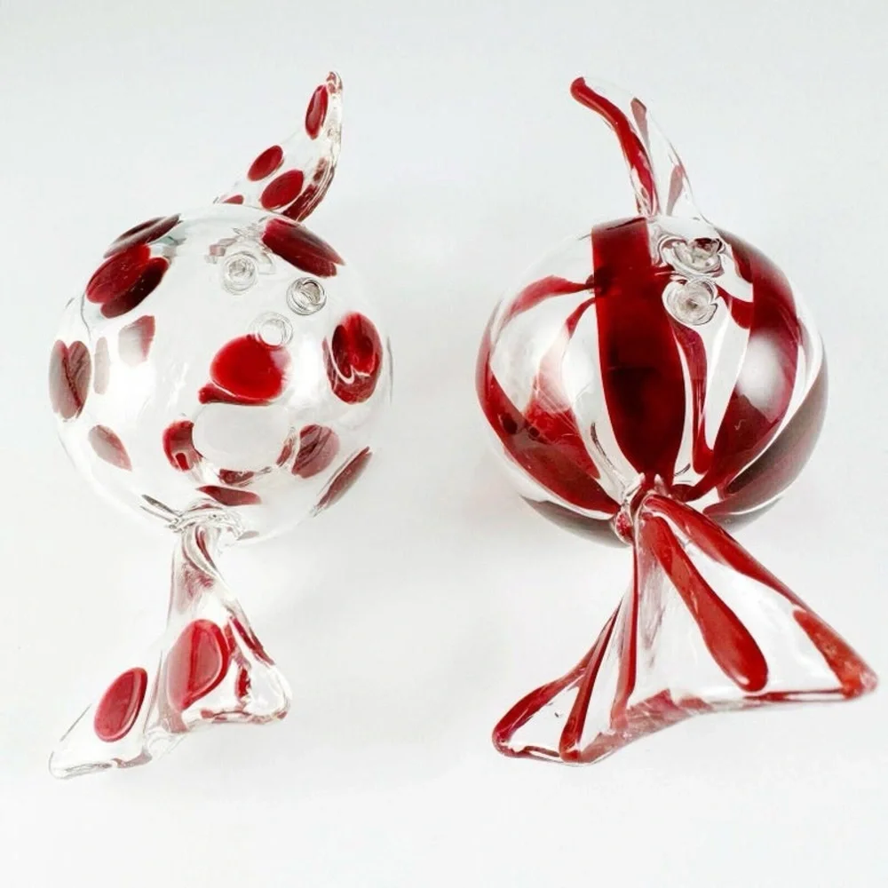 Pier 1 Red and White Candy Salt & Pepper Set
